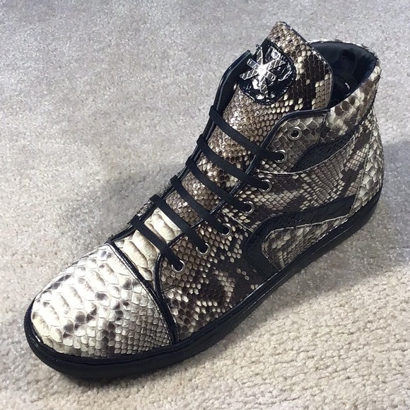 New Beautiful David X Python skin Fashion Sneaker - Picture 3 of 7